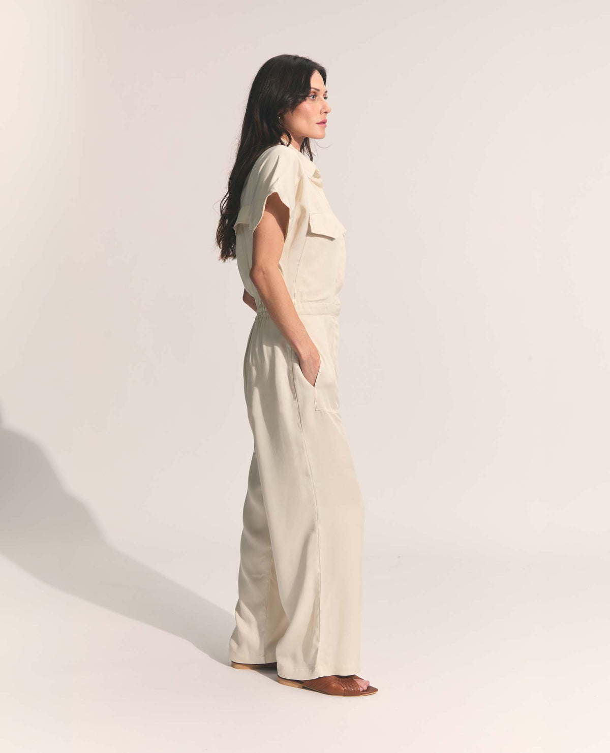 Harlow | Utility Jumpsuit | Ecru