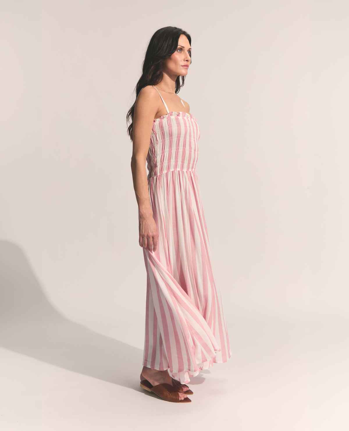 Coco | Paper Bag Frill Maxi Dress | Candy Stripe