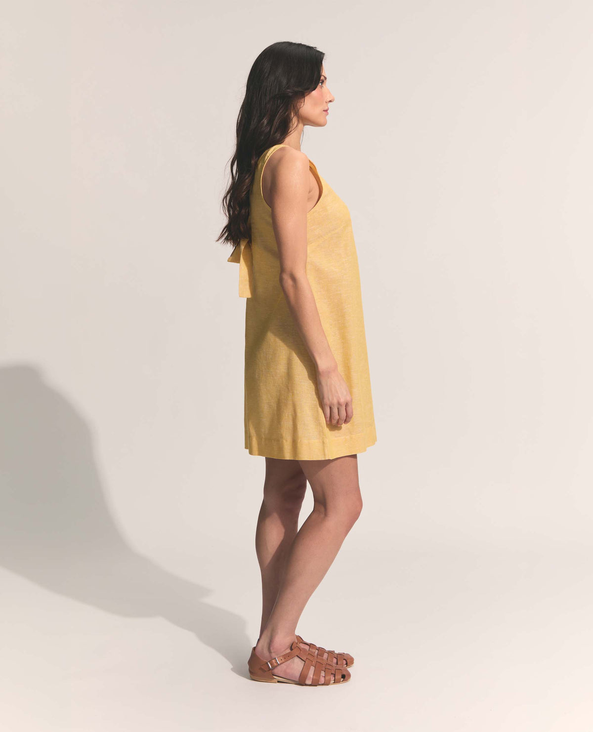 Mini | Sleeveless Open Back A-Line Dress | Butter