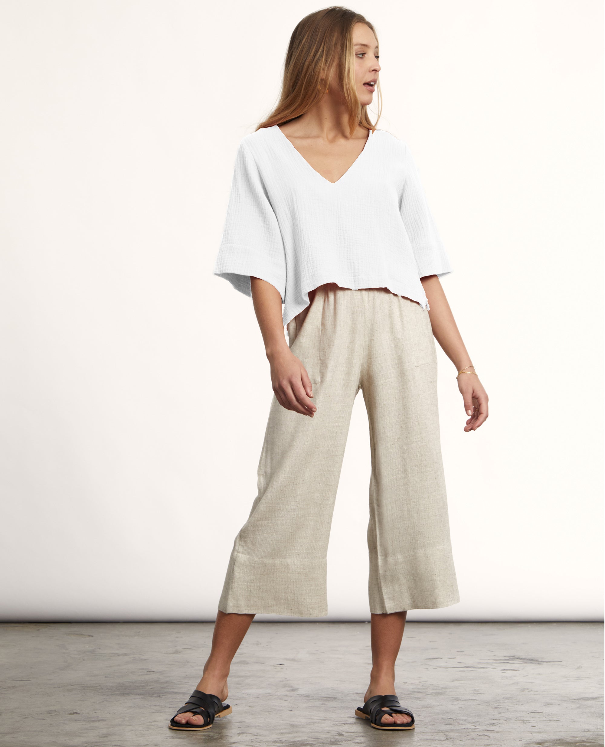 Eden Core | Wide Leg Trouser | Natural