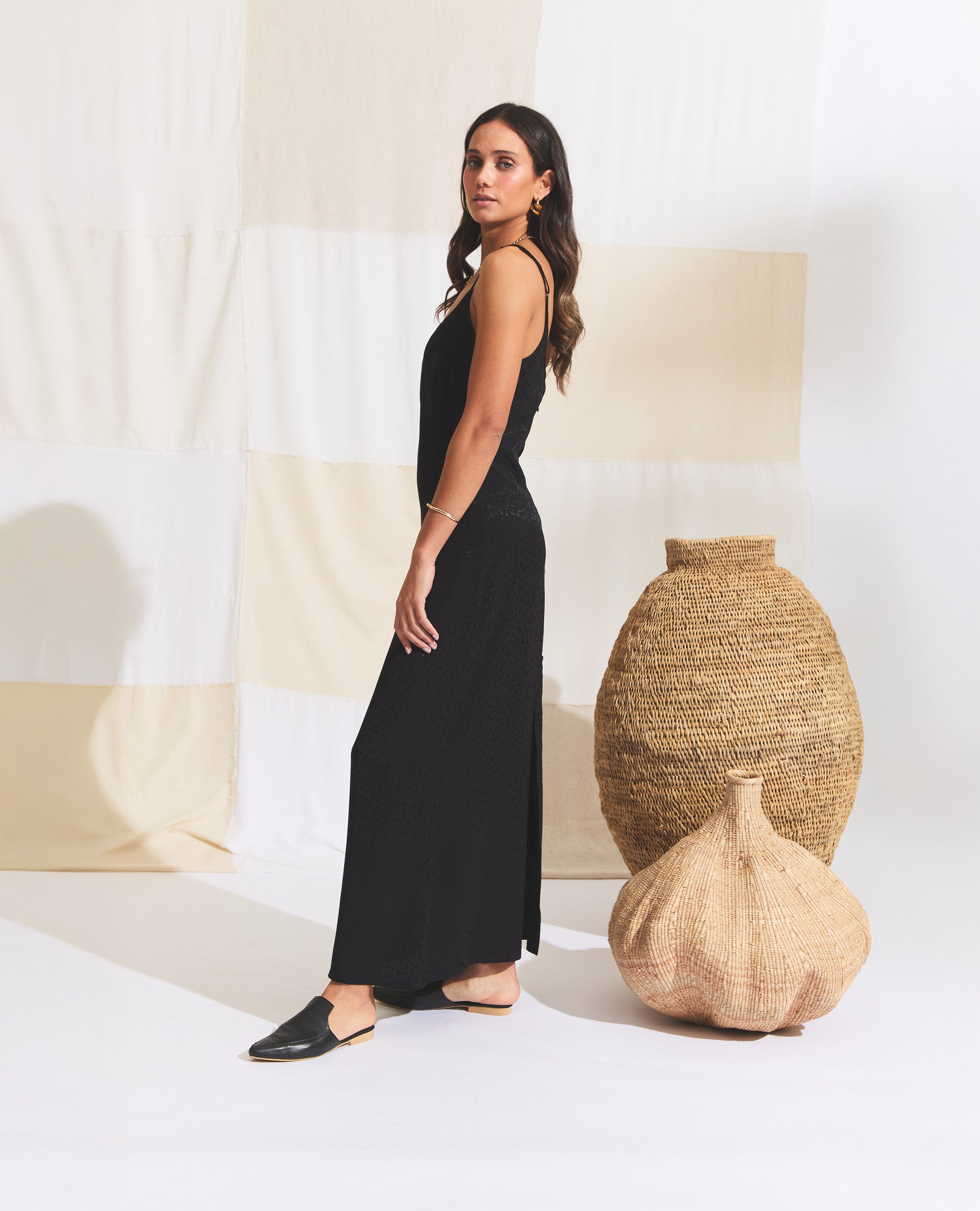 Slip | Fitted Slip Dress | Black Sohocare