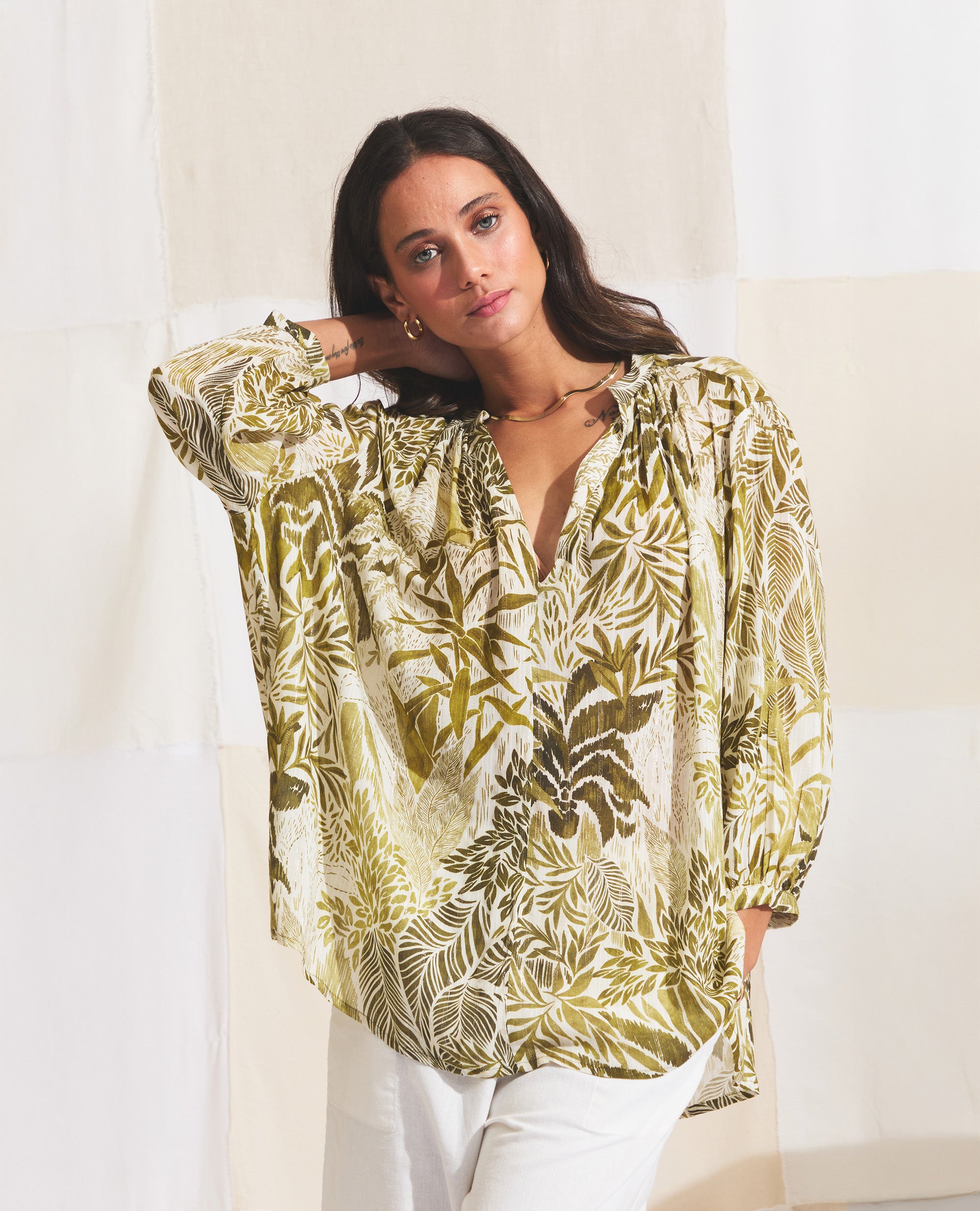 Marbella | Resort | Green Palms & Gold Stripe