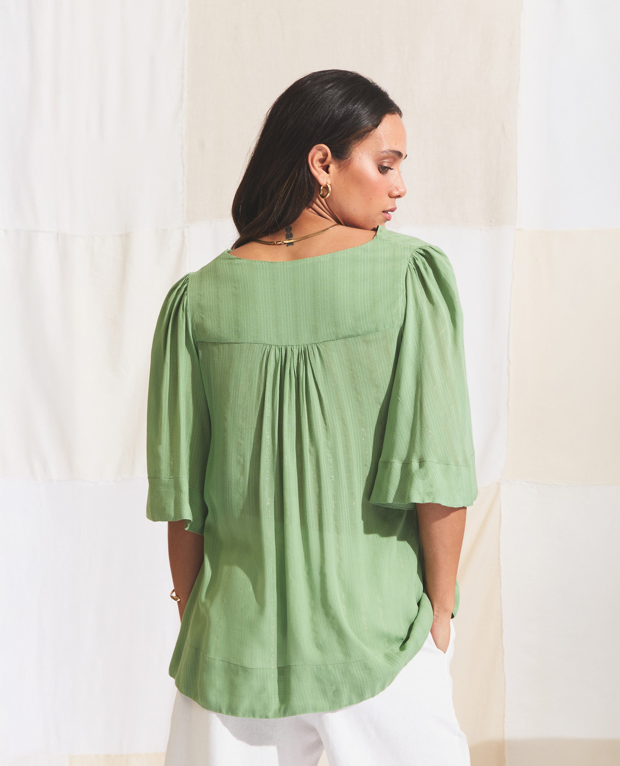 Luna | Relaxed Fit Blouse | Watercress