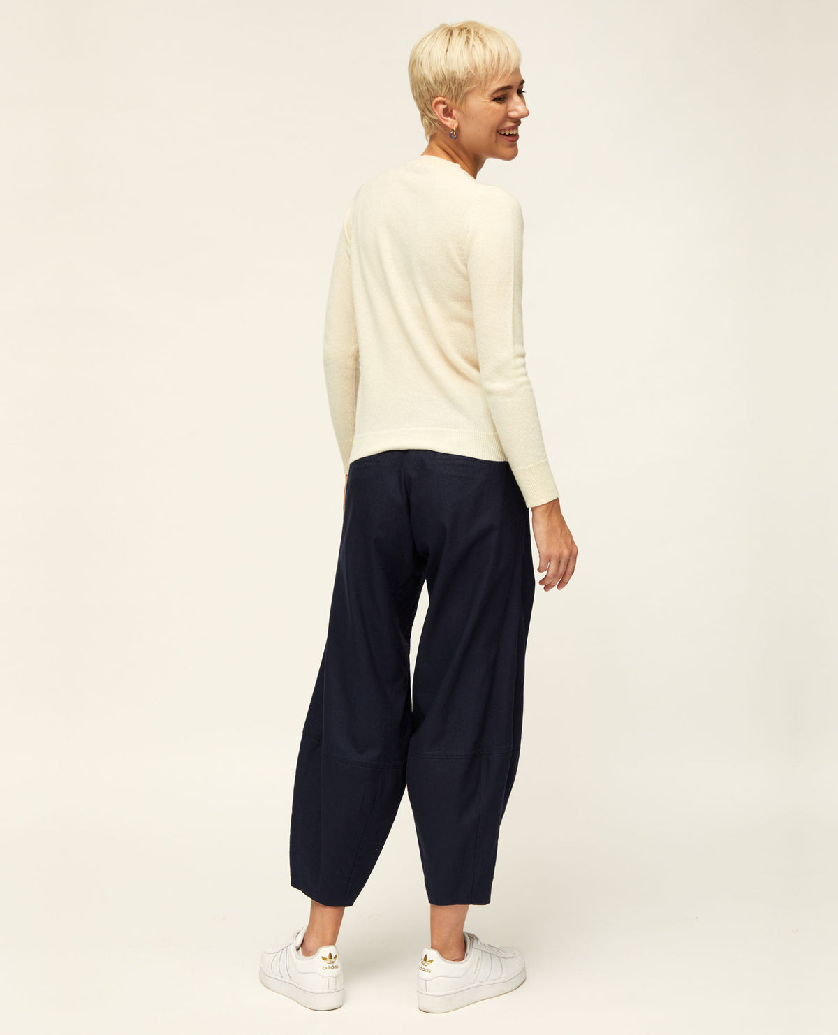 Elm Core | Barrel Leg Trousers | Navy Slub