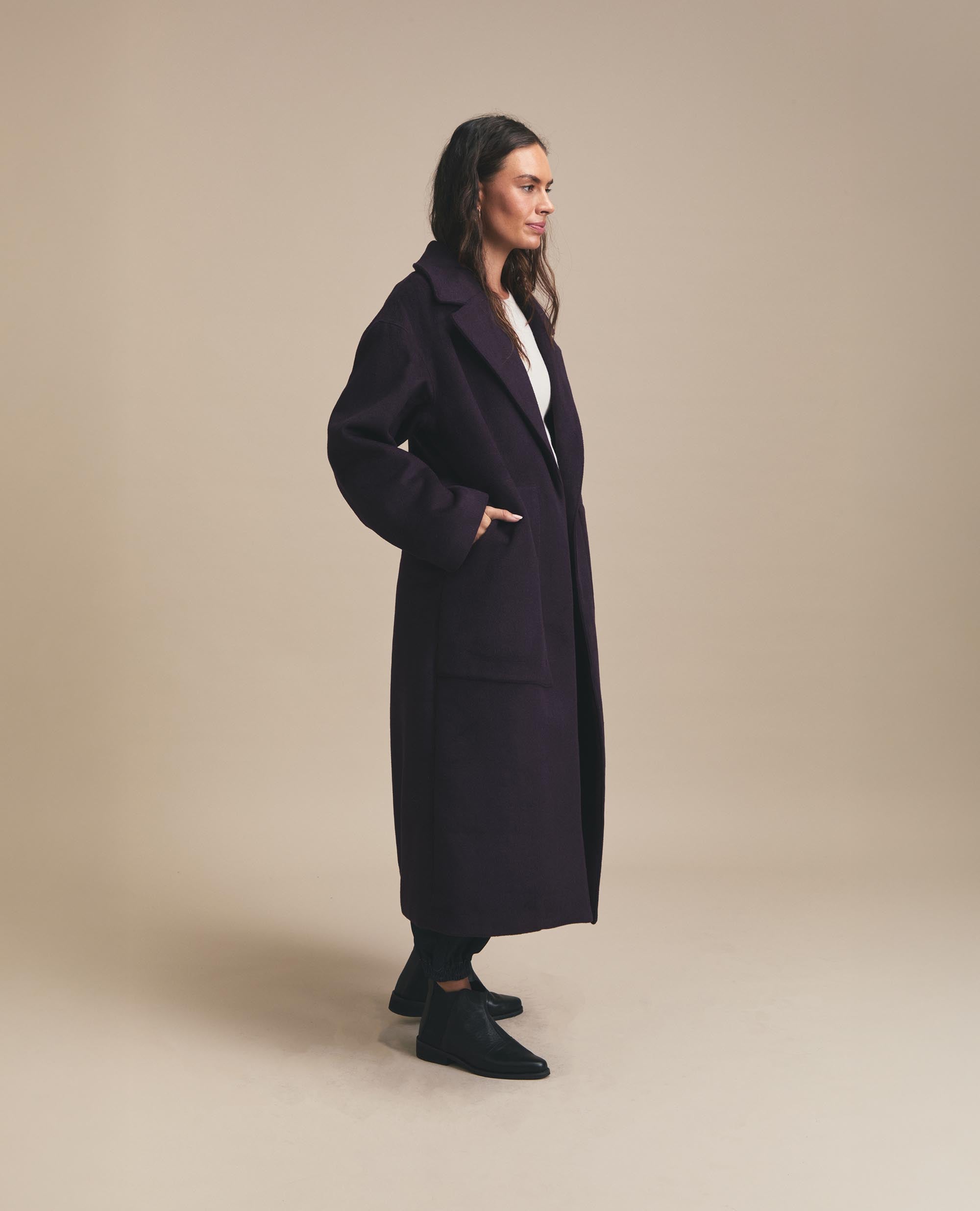 Sierra | Trench Coat | Eggplant