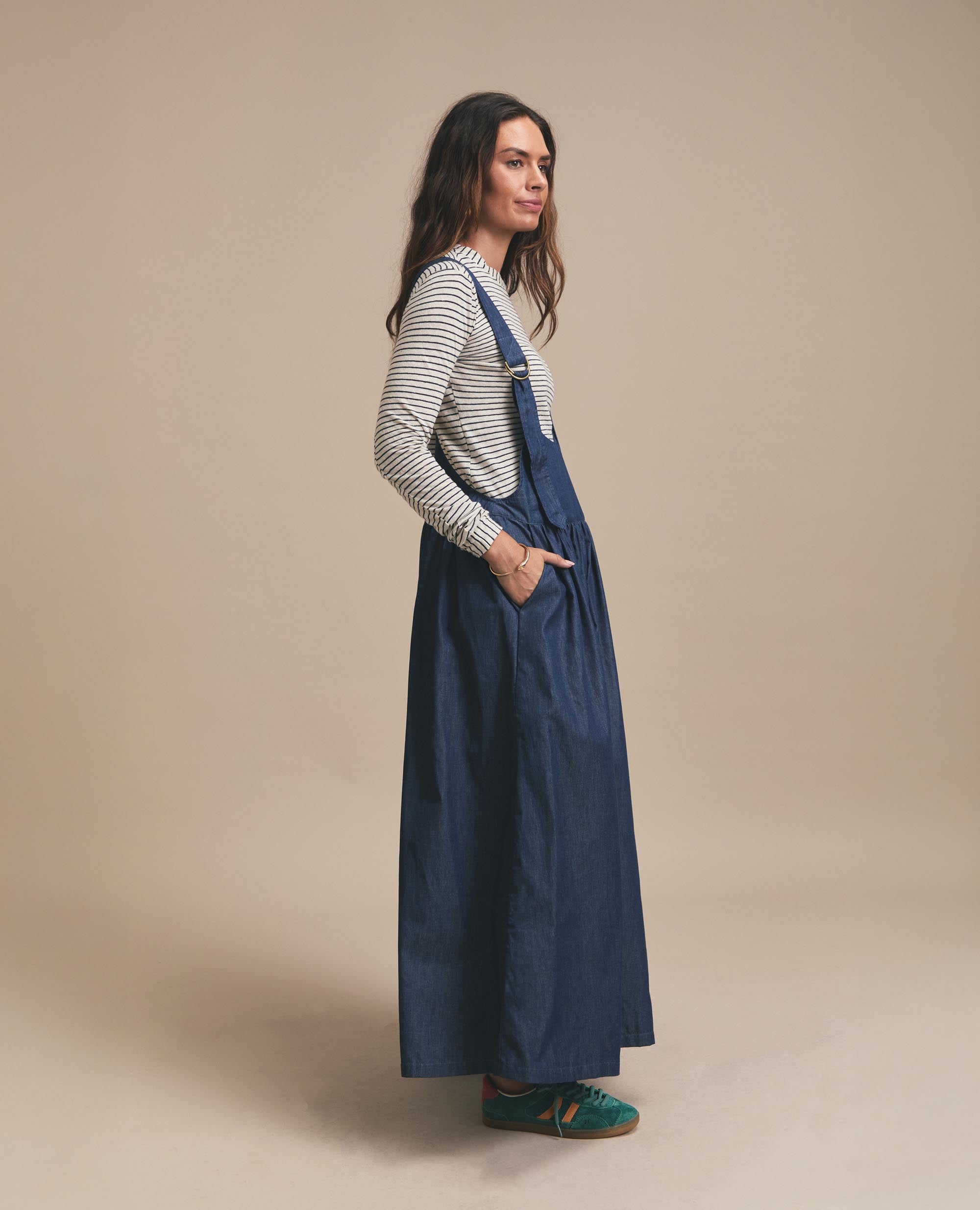 Nieve | Wide Leg Dungaree | Denim