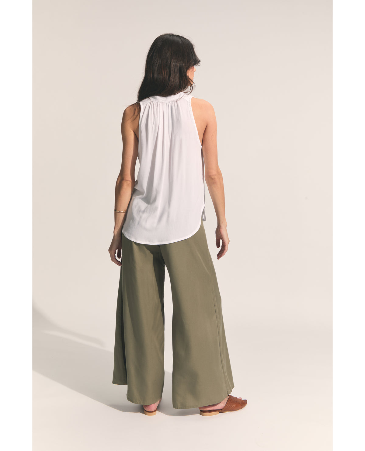 Darjeeling | Wide Leg Trouser | Pale Olive