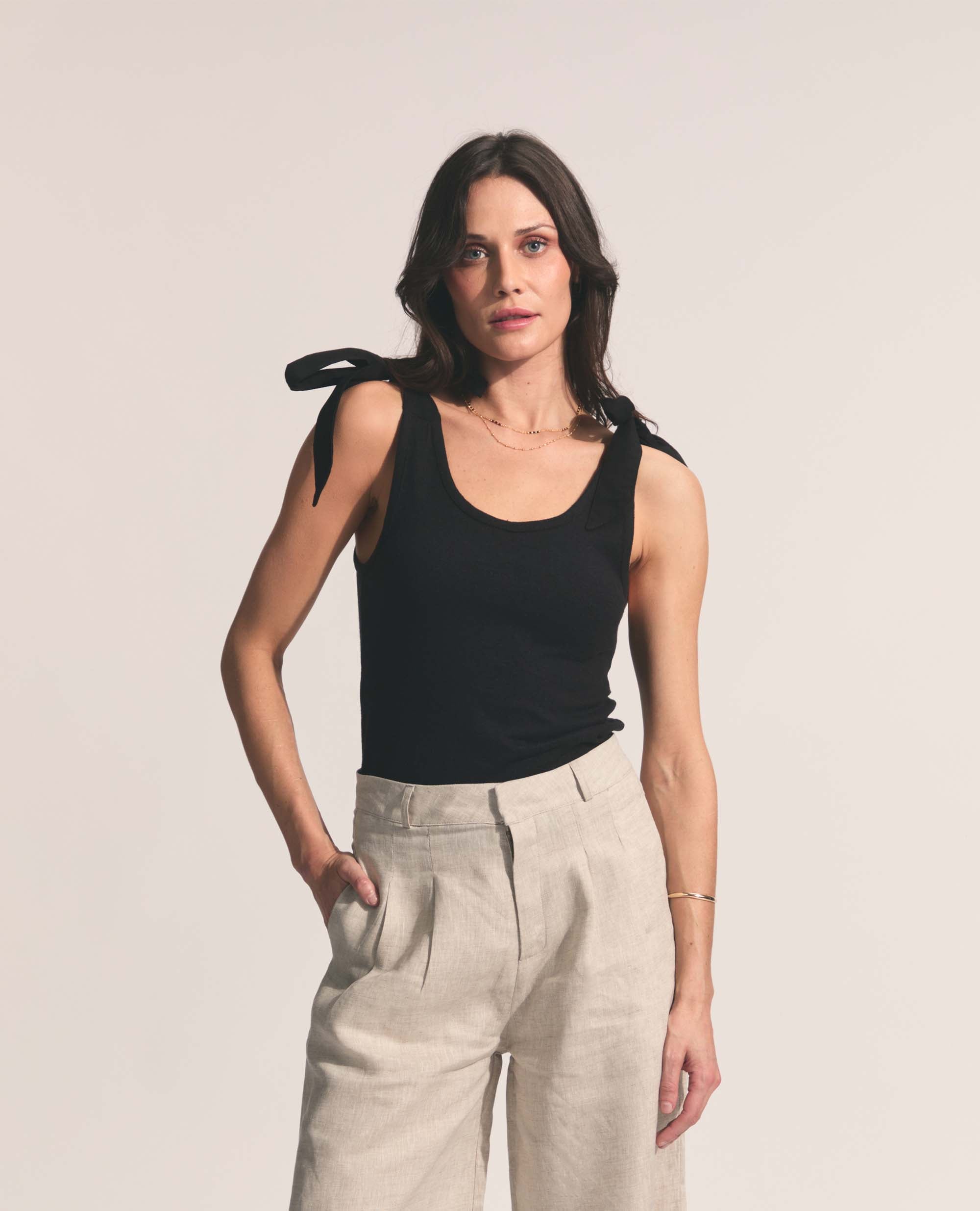 Uma | Tie Up Tank | Black