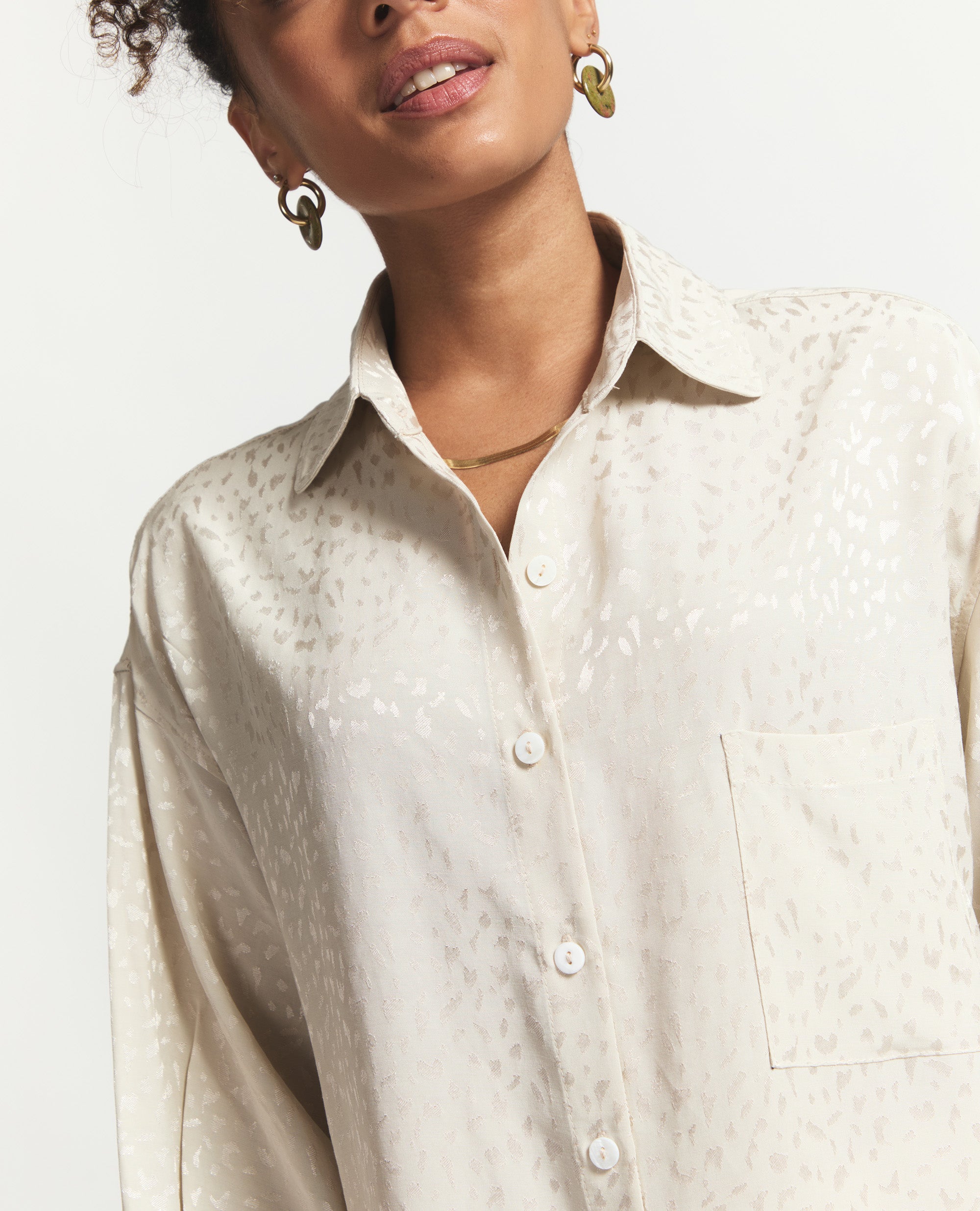 Harper | Oversized Button Up | Sohocare Ecru